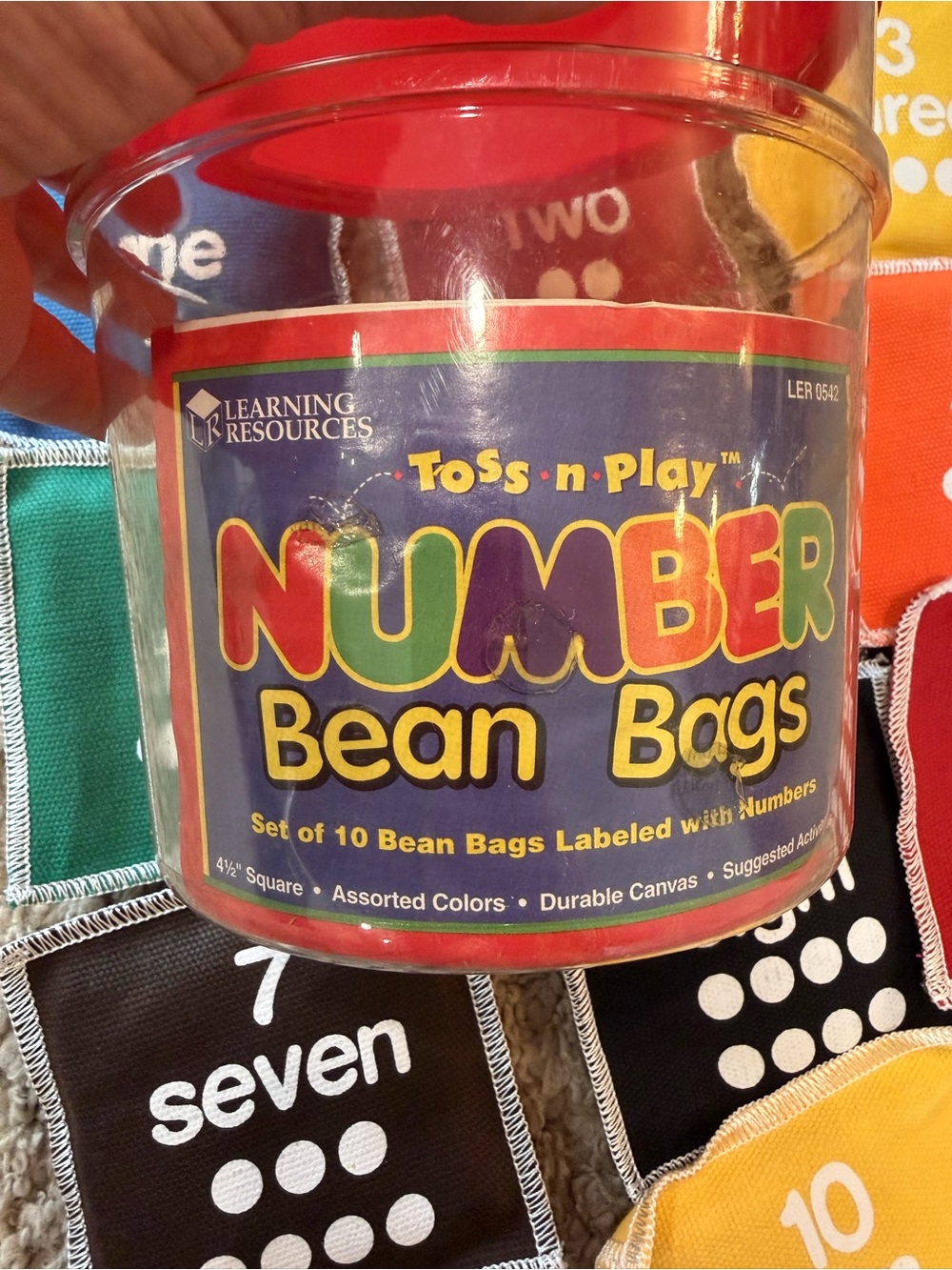 Vntg Toss n Play NUMBER Bean Bags Labeled with Number 1-10 learning resources